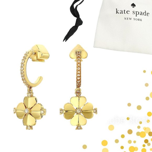 kate spade legacy logo spade huggies earrings